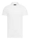 Tom Ford White Polo Shirt With Classic Collar In Cotton Blend Man In White