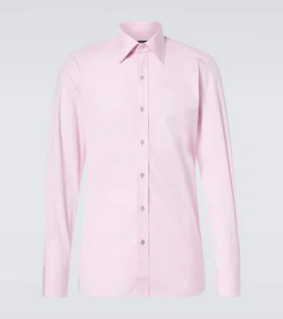 Tom Ford Poplin Slim Fit Shirt In Pink