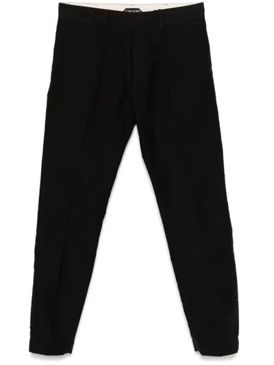 Tom Ford Cotton Satin Chino Trousers Clothing In Black