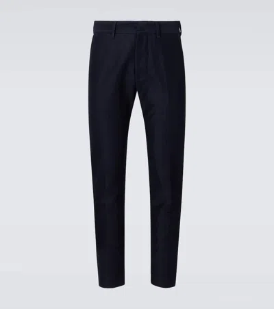 Tom Ford Cotton Satin Chinos In Midnight Navy 
