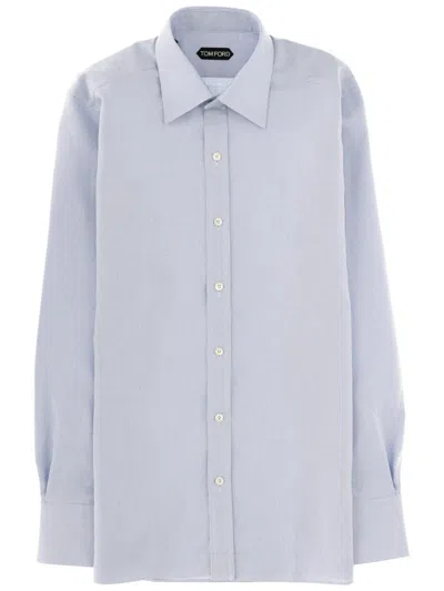 Tom Ford Cotton Shirt In Blue