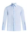 Tom Ford Fitted Shirt With Long Sleeves And Spread Collar In Blue