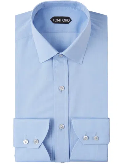 Tom Ford Cotton Shirt In Blue