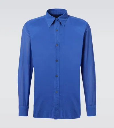 Tom Ford Cotton Shirt In Blue