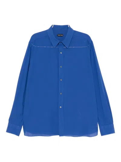Tom Ford Cotton Shirt In Blue