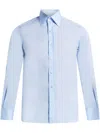 Tom Ford Fitted Shirt With Long Sleeves And Spread Collar In Blue