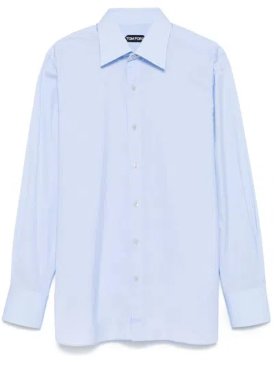 Tom Ford Cotton Shirt In Blue