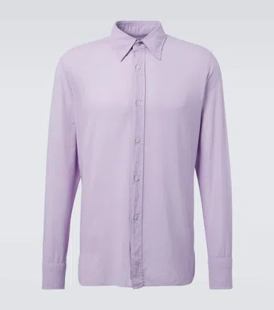 Tom Ford Cotton-voile Shirt In Purple