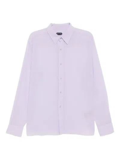 Tom Ford Cotton Shirt In Purple