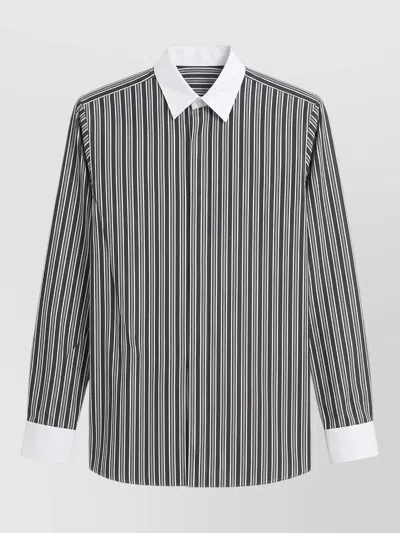 Tom Ford Cotton Shirt Regular Fit Contrasting Collar Cuffs In Blue
