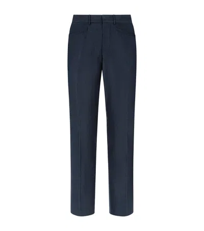 Tom Ford Cotton-silk Corduroy Trousers In Navy