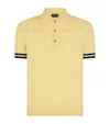 Tom Ford Contrast Piping Silk Polo T-shirt In Yellow