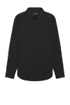 Tom Ford Cotton Silk Serge Fluid Fit Shirt In Black