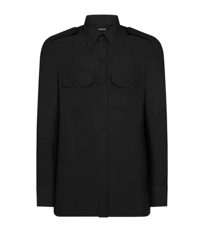 Tom Ford Cotton-silk Shirt In Black