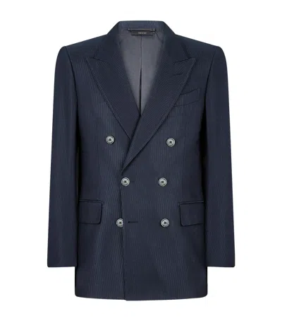 Tom Ford Cotton-silk Vintage Cannete Dyllan Jacket In Navy