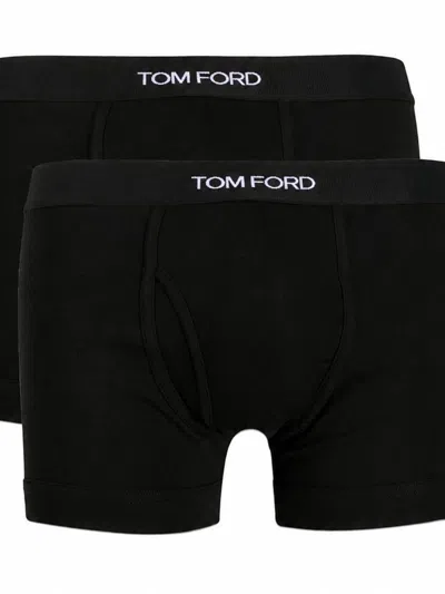 Tom Ford Cotton Stretch Boxer Briefs In Black