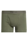 Tom Ford Cotton Stretch Jersey Boxer Briefs In Military Green