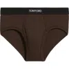Tom Ford Cotton Stretch Jersey Briefs In Brown
