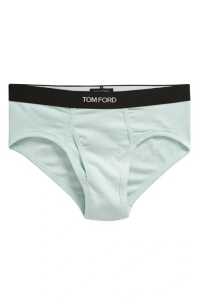 Tom Ford Cotton Stretch Jersey Briefs In Pale Mint