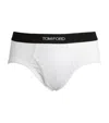 Tom Ford White Briefs With Logo In Cotton Man In White