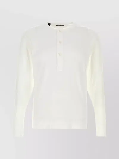 Tom Ford Ribbed Henley Cotton T-shirt In White