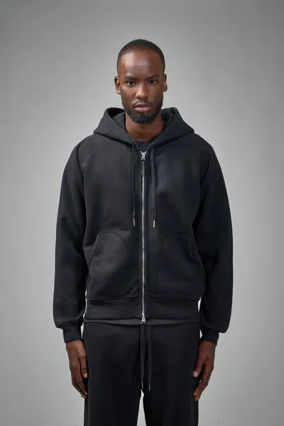 Tom Ford Cotton Sweat Zip Hoodie In Black