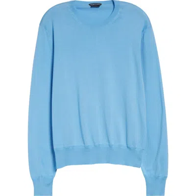 Tom Ford Crew Neck Long-sleeved Sweater In Blue