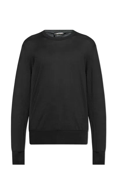 Tom Ford Cotton Sweater With Round Neckline In Black