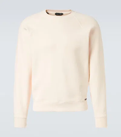 Tom Ford Vintage Garment Dyed Cotton Sweatshirt In Ivory