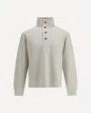 Tom Ford Cotton Sweatshirt With A Partial Front Button Closure In Gray
