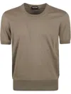 Tom Ford Classic Crew Neck T-shirt With Fitted Silhouette In Brown