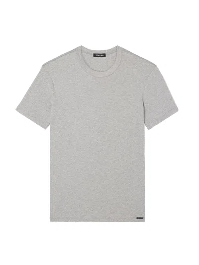 Tom Ford Gray Cotton Stretch Jersey T-shirt In Grey