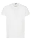 Tom Ford Crew Neck Short Sleeve T-shirt With Tonal Stitching In White