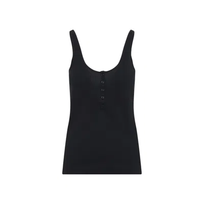 Tom Ford Cotton Blend Rib Jersey Tank Top In Black