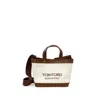 Tom Ford Beige Cotton Tote Bag In Sand