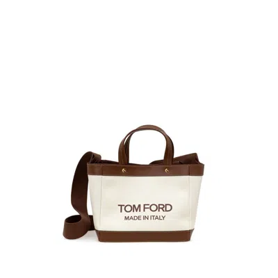 Tom Ford Cotton Tote Women's Bag In Sand
