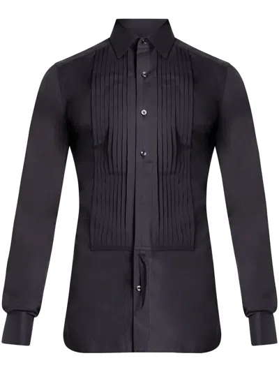 Tom Ford Cotton Tuxedo Skirt In Black