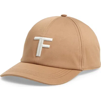 Tom Ford Cotton Twill Baseball Cap In Brown