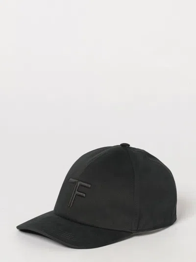 Tom Ford Cotton Twill Baseball Cap With Embroidered Logo In Black