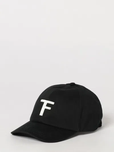 Tom Ford Cotton Twill Baseball Cap With Embroidered Logo In Black