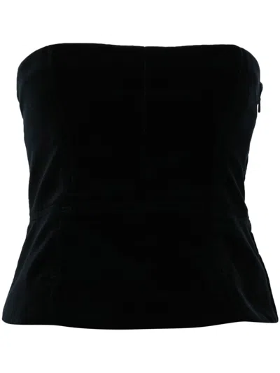 Tom Ford Velvet Strapless Corset In Black