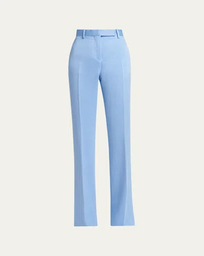 Tom Ford Cotton Velvet Straight-leg Pants In Blue
