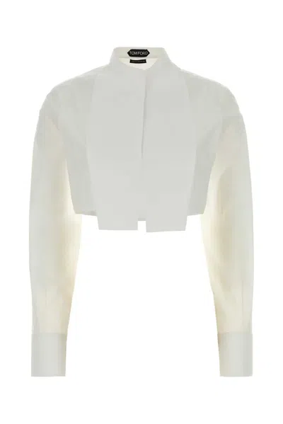 Tom Ford Cotton Voile Cropped Sh In White
