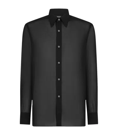Tom Ford Cotton Voile Shirt In Black