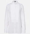 Tom Ford Bib Front Cotton Voile Button-up Shirt In White