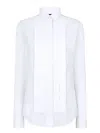 Tom Ford Collared Long Sleeve Cotton Voile Shirt In White