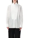 Tom Ford Tailored Black Smoking Shirt With Crisp Collar In White