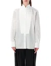 Tom Ford Tailored Black Smoking Shirt With Crisp Collar In White