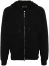 Tom Ford Slim-fit Cotton-blend Jersey Zip-up Hoodie In Black