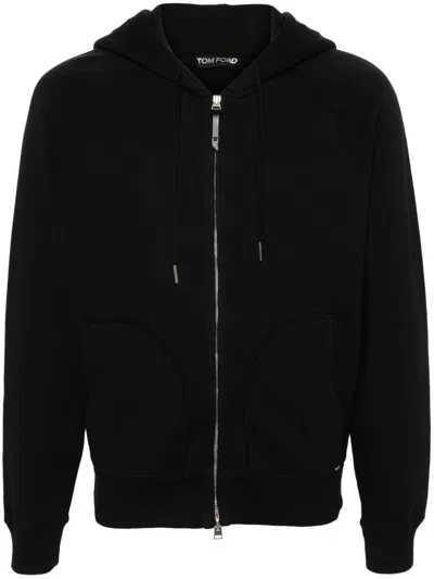 Tom Ford Cotton Zipped Hoodie In Black